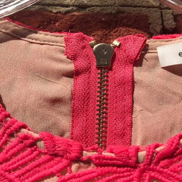 Vibrant Pink Endless Rose Revolve Floral Lace Crop Top - Picture 9 of 14